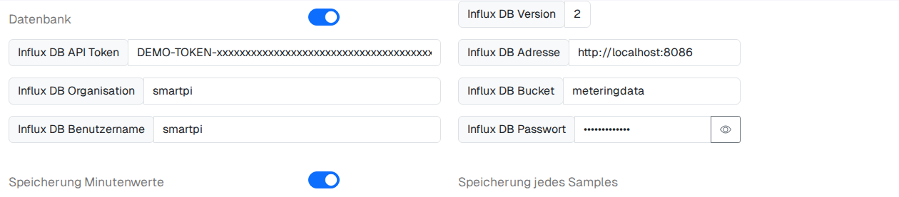Datenbank-Einstellungen